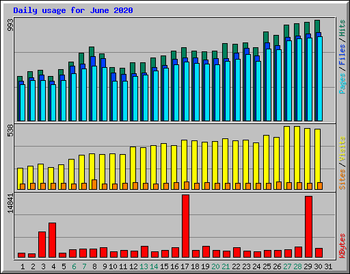 Daily usage for June 2020