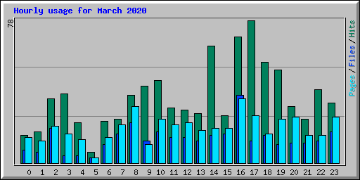 Hourly usage for March 2020